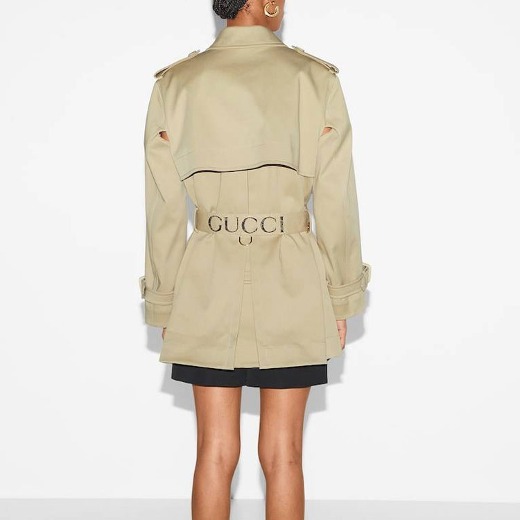 Purchase (W) GUCCI SS24 米色雙排扣腰帶短版風衣外套. 786029-Z8BR3-2298