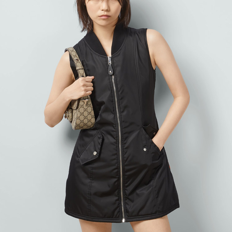 (Women) GUCCI SS24  Black Sleeveless Casual Dress with Zipper Pocket. 772113-Z8BPT-1043 圖 3