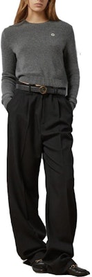 (W) グッチ SS24 ブラック ストレートレッグカジュアルパンツ ソリッドベルト付き 761399-ZHW51-1000 Lookbook (W) グッチ SS24 ブラック ストレートレッグカジュアルパンツ ソリッドベルト付き 761399-ZHW51-1000