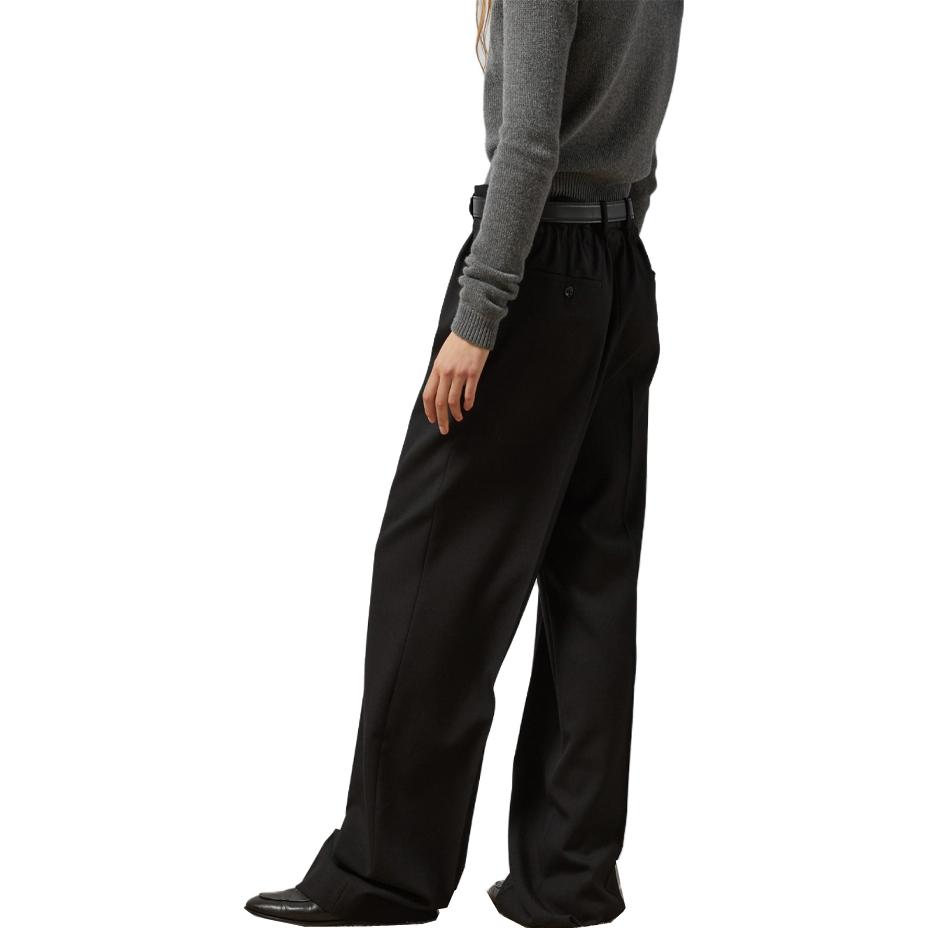 Purchase (W) グッチ SS24 ブラック ストレートレッグカジュアルパンツ ソリッドベルト付き 761399-ZHW51-1000