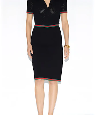 (Women) GUCCI SS24 Black Striped Low-Waist Long Casual Skirt. 792043-XKD3C-1152 Lookbook (Women) GUCCI SS24 Black Striped Low-Waist Long Casual Skirt. 792043-XKD3C-1152