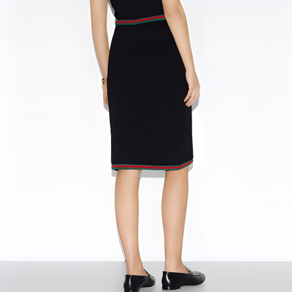 (Women) GUCCI SS24  Black Striped Low-Waist Long Casual Skirt. 792043-XKD3C-1152 圖 4