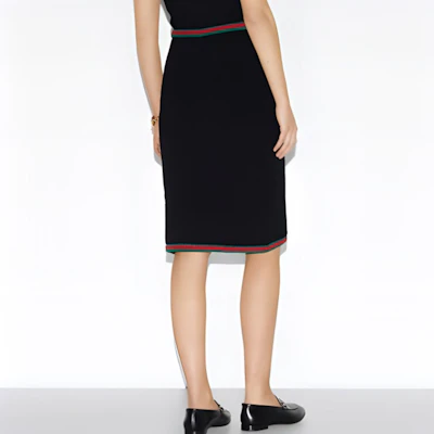 (Women) GUCCI SS24 Black Striped Low-Waist Long Casual Skirt. 792043-XKD3C-1152 Shop (Women) GUCCI SS24 Black Striped Low-Waist Long Casual Skirt. 792043-XKD3C-1152