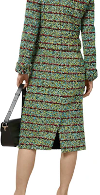 (W) GUCCI SS24 綠色條紋粗花呢中長裙 休閒風格. 761363-ZAOOW-4374 Purchase (W) GUCCI SS24 綠色條紋粗花呢中長裙 休閒風格. 761363-ZAOOW-4374