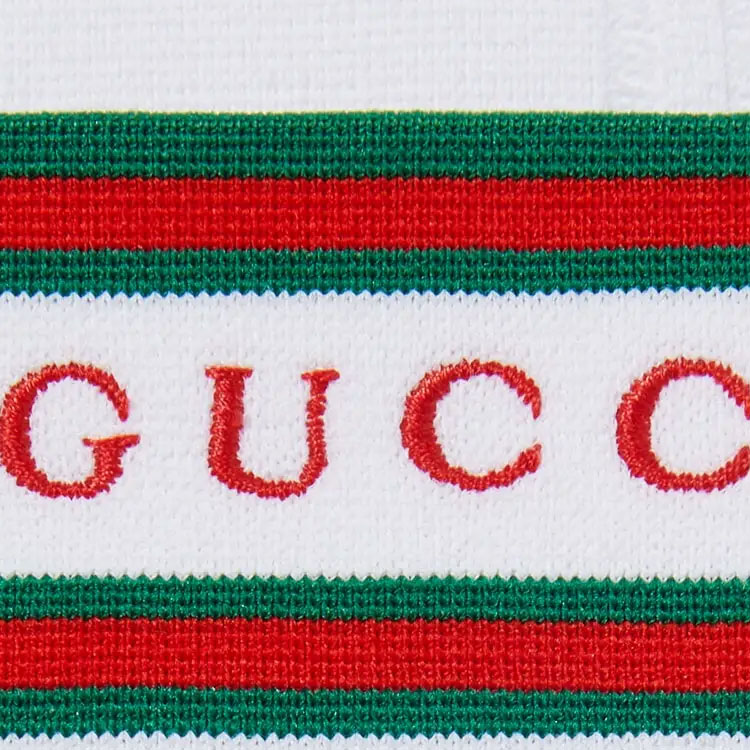 (Women) GUCCI SS24  Ivory White Logo Embroidered Striped Polo Shirt. 691713-XKD26-9288 圖 7
