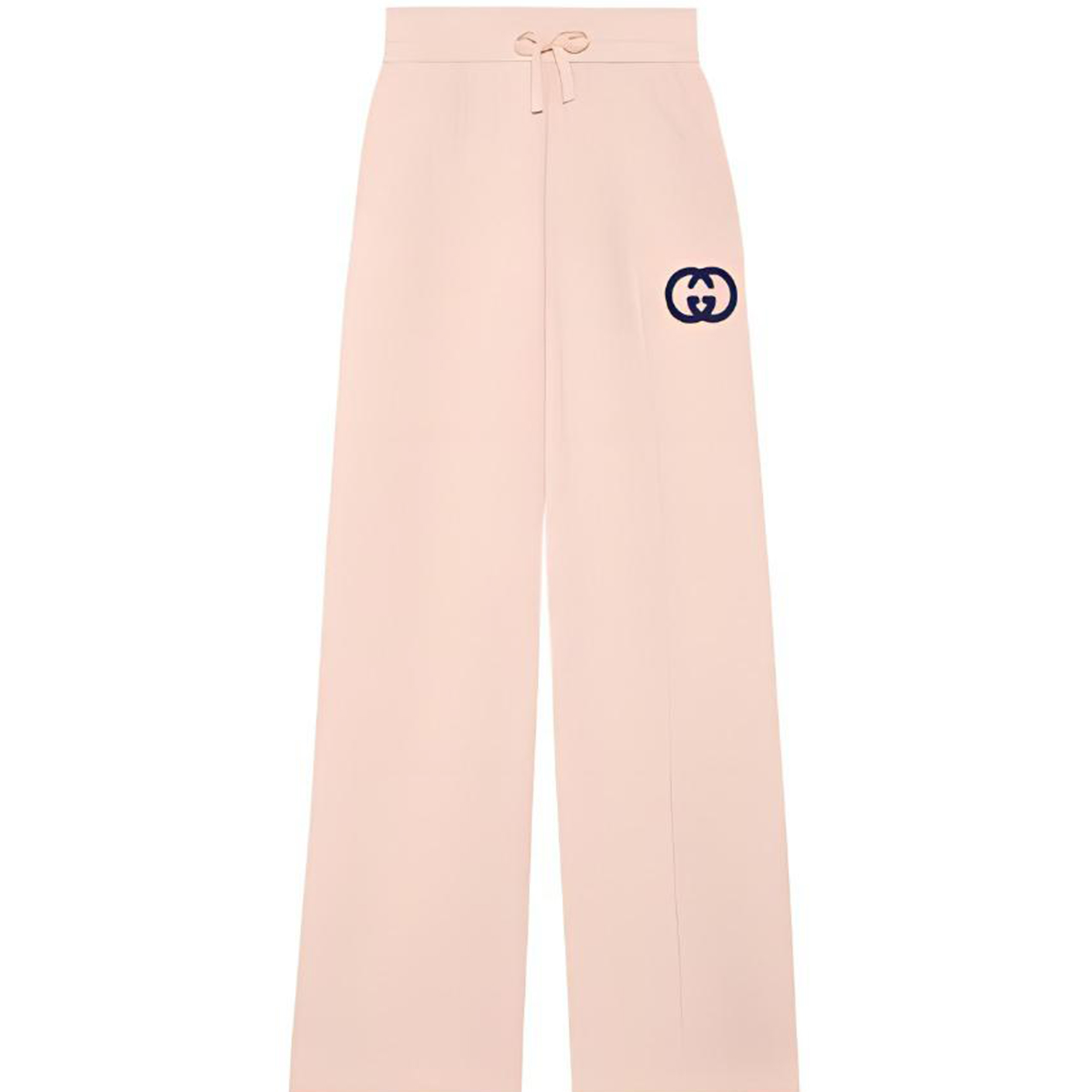 (Women) GUCCI SS24  Pink Drawstring Logo Embroidered Casual Pants. 768124-XJF8S-5874