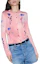 Shop (Women) GUCCI SS24 Pink Floral Print Round-Neck Button-Up Knit Sweater. 782657-XKD0X-5581
