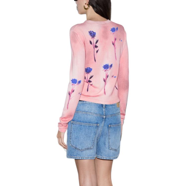 (Women) GUCCI SS24  Pink Floral Print Round-Neck Button-Up Knit Sweater. 782657-XKD0X-5581 圖 5