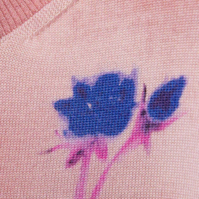 (Women) GUCCI SS24 Pink Floral Print Round-Neck Button-Up Knit Sweater. 782657-XKD0X-5581 Cheap (Women) GUCCI SS24 Pink Floral Print Round-Neck Button-Up Knit Sweater. 782657-XKD0X-5581