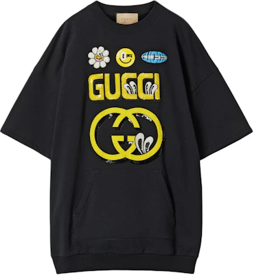 (W) Gucci SS24 Crewneck Hitam Logo Bordir Kaos Lengan Pendek Sweatshirt 782073-XJGHF-1043 Buy (W) Gucci SS24 Crewneck Hitam Logo Bordir Kaos Lengan Pendek Sweatshirt 782073-XJGHF-1043