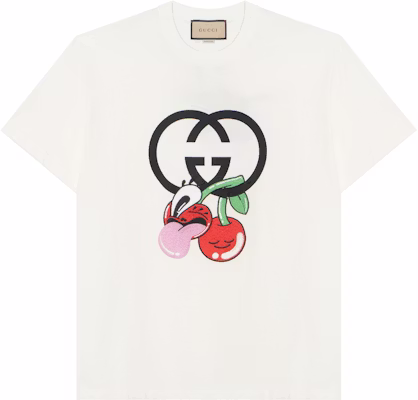 (W) Gucci SS24 櫻桃印花白色圓領T恤 776596-XJGHP-9088 Buy (W) Gucci SS24 櫻桃印花白色圓領T恤 776596-XJGHP-9088