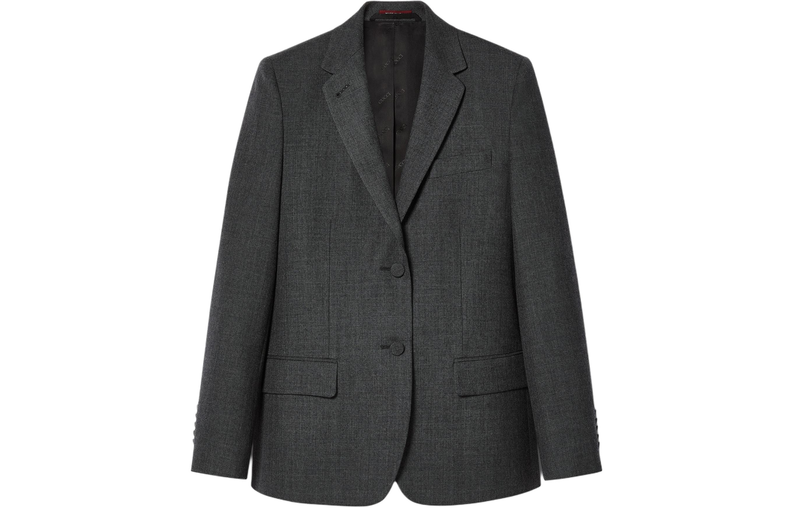 (Women) Gucci SS24 Gray Striped Single-Breasted Blazer 783752-ZANOK-1200