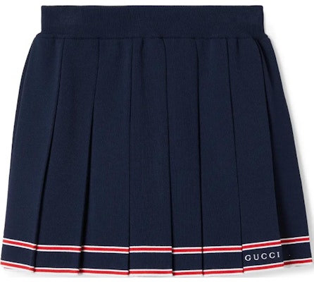 (W) Gucci SS24 刺繡Logo百褶裙 深藍色 691712-XKD27-4915 Buy (W) Gucci SS24 刺繡Logo百褶裙 深藍色 691712-XKD27-4915