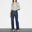 Lookbook (W) GUCCI SS24 Seluar Jeans Rendah Pinggang Belahan Sisi Wanita Biru Tua 792168-XDCYY-4100