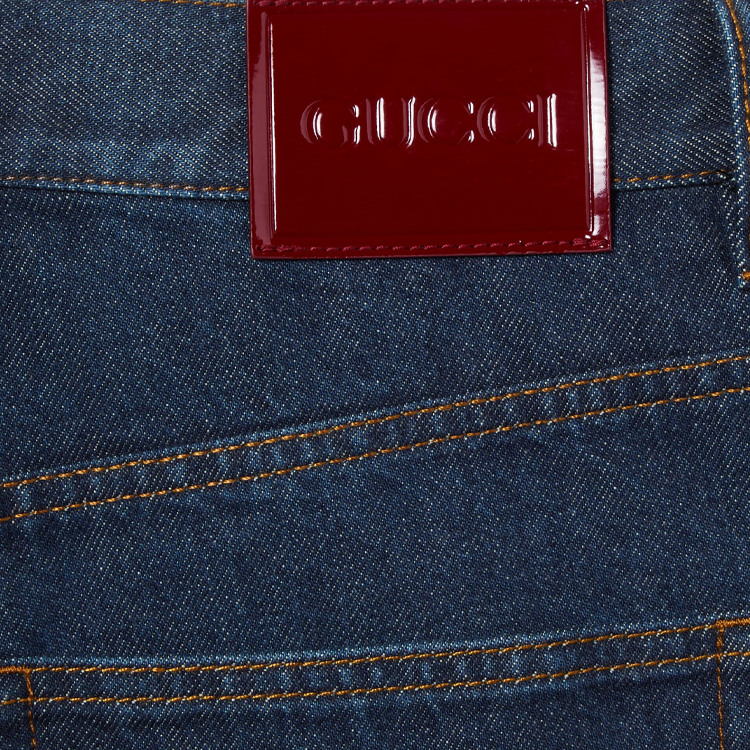 (Women) GUCCI SS24 Low-Waist Side-Slit Denim Jeans Women Deep Blue 792168-XDCYY-4100 圖 7