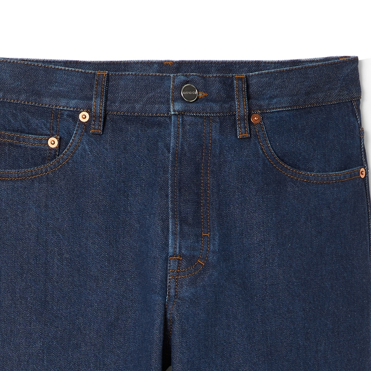 (Women) GUCCI SS24 Low-Waist Side-Slit Denim Jeans Women Deep Blue 792168-XDCYY-4100 圖 8