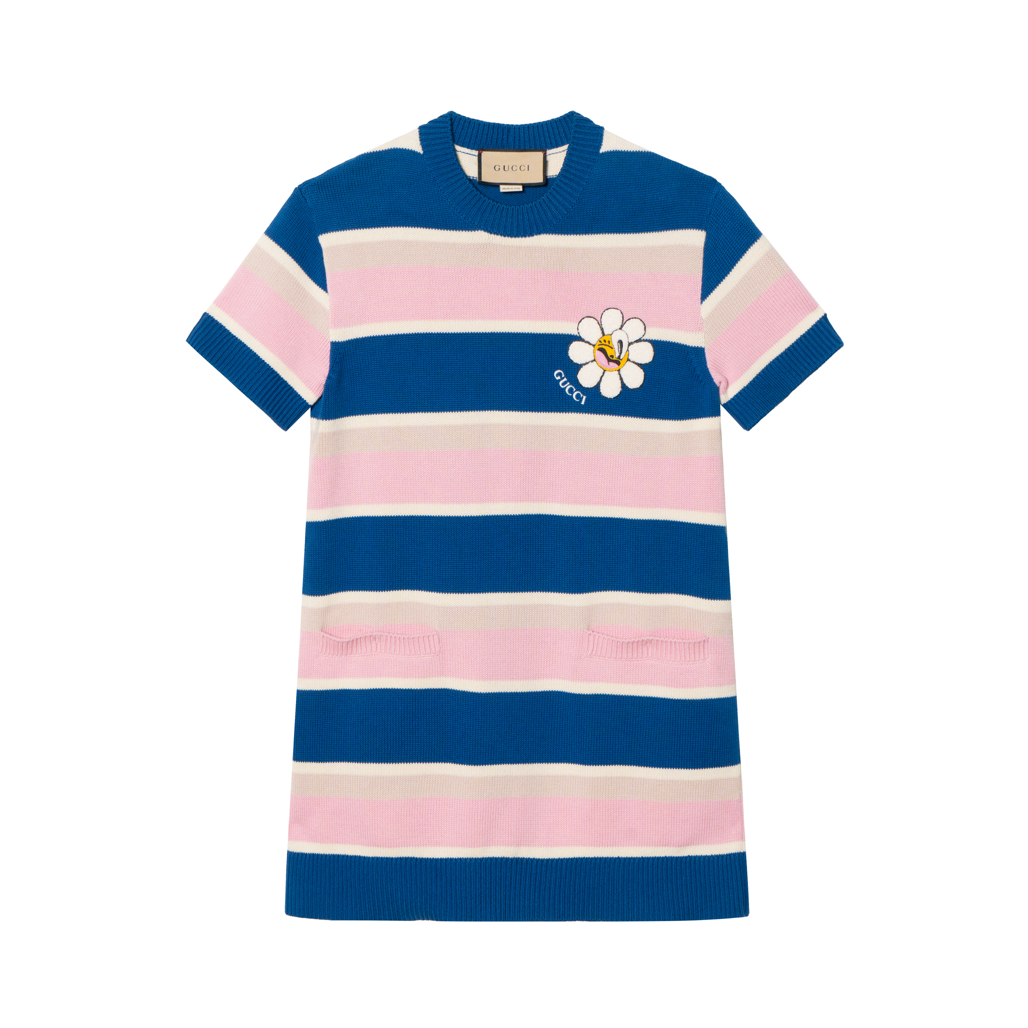 Gucci Blue Interlocking GG Stripe Print T-Shirt 616036-XJDAG-4684