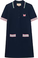 (Women) Gucci SS24 Navy Striped Logo Embroidered Button-Up Short-Sleeve Dress Women 782256-XKD0I-4215 (Women) Gucci SS24 Navy Striped Logo Embroidered Button-Up Short-Sleeve Dress Women 782256-XKD0I-4215