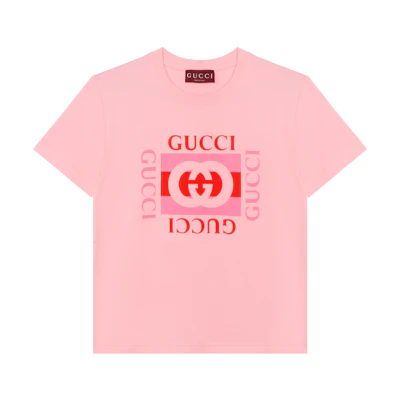 (Women) Gucci SS24 Pink Logo Print T-shirt 787299-XJGL5-5904