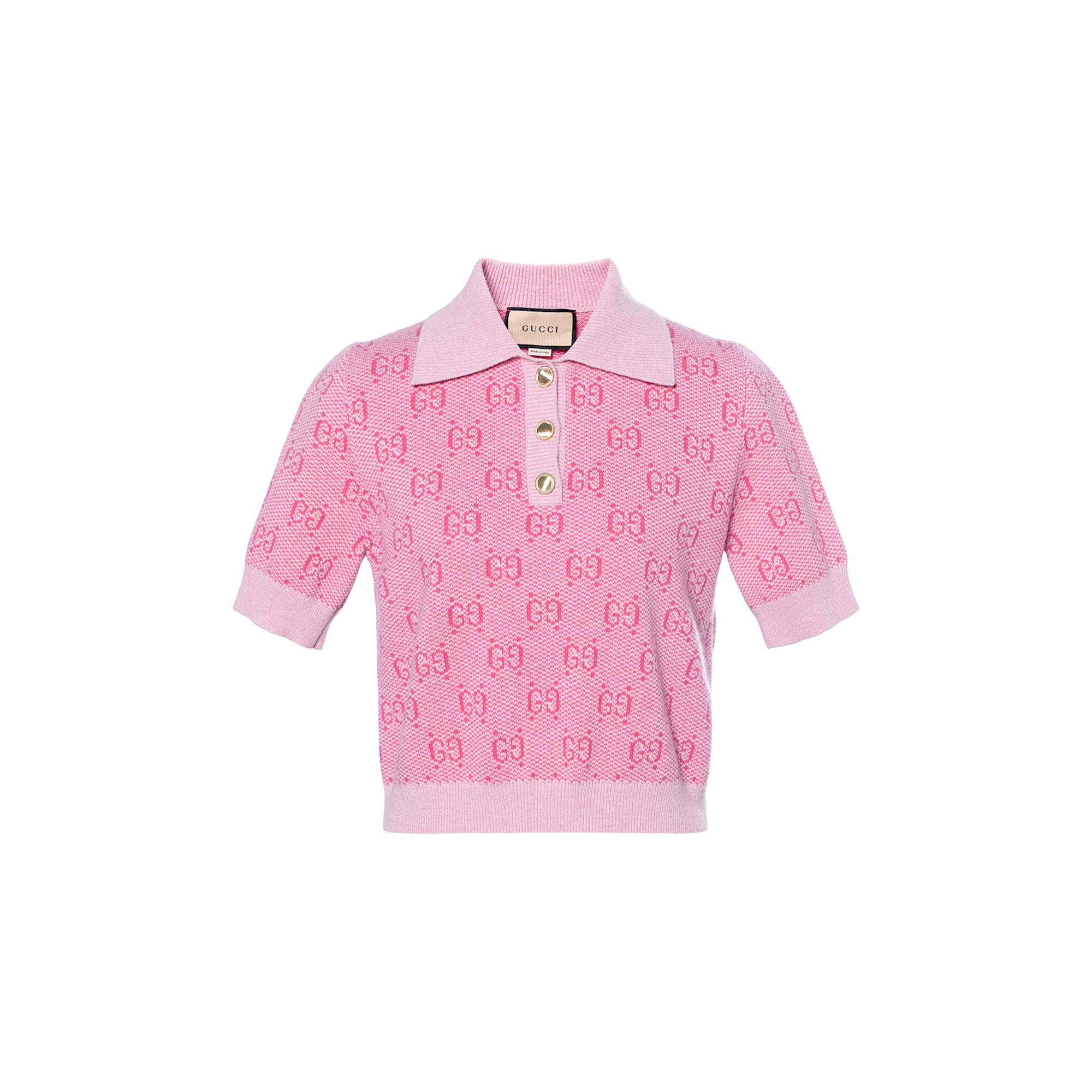 Buy (W) Gucci SS24 粉色標誌短袖POLO衫 773631-XKDK5-5152