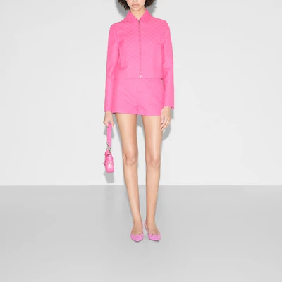 (W) Gucci SS24 Jaket Kasual Wanita Zip-Up Monogram Pink Lido 784827-Z8BSR-5034 Lookbook (W) Gucci SS24 Jaket Kasual Wanita Zip-Up Monogram Pink Lido 784827-Z8BSR-5034