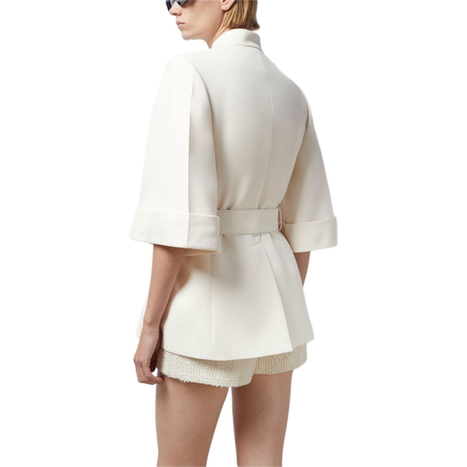 (Women) Gucci SS24 Solid Color Tie-Neck Short-Sleeve Jacket - Off-White 776581-Z8BQH-9002 圖 4