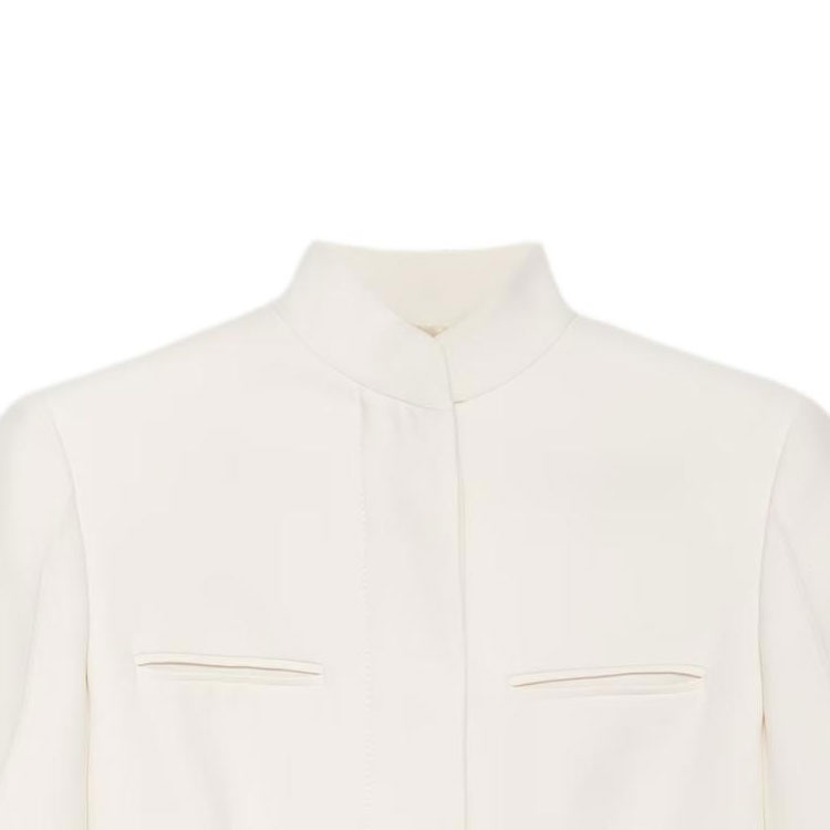 (Women) Gucci SS24 Solid Color Tie-Neck Short-Sleeve Jacket - Off-White 776581-Z8BQH-9002 圖 5