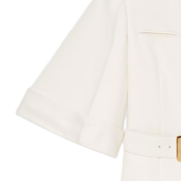 (Women) Gucci SS24 Solid Color Tie-Neck Short-Sleeve Jacket - Off-White 776581-Z8BQH-9002 圖 6