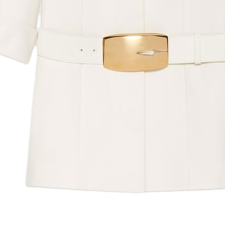 (Women) Gucci SS24 Solid Color Tie-Neck Short-Sleeve Jacket - Off-White 776581-Z8BQH-9002 圖 7