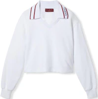 (Women) Gucci SS24 White Logo Embroidered Long Sleeve Sweatshirt 785640-XJGLH-9692 (Women) Gucci SS24 White Logo Embroidered Long Sleeve Sweatshirt 785640-XJGLH-9692