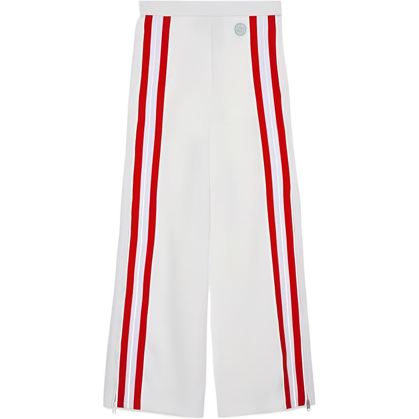 (Women) Gucci SS24 White Logo Striped Straight-Leg Pants 778998-XJF6G-9267