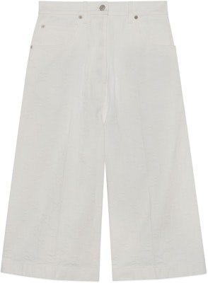 (W) Gucci SS24 Putih Solid GG Jacquard Seluar Wide-Leg Crop 777240-XDCWT-9692 Buy (W) Gucci SS24 Putih Solid GG Jacquard Seluar Wide-Leg Crop 777240-XDCWT-9692