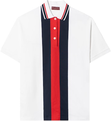 (Women) Gucci SS24 White Striped Button-Up Polo Shirt 789286-XJGLT-9692 Buy (Women) Gucci SS24 White Striped Button-Up Polo Shirt 789286-XJGLT-9692