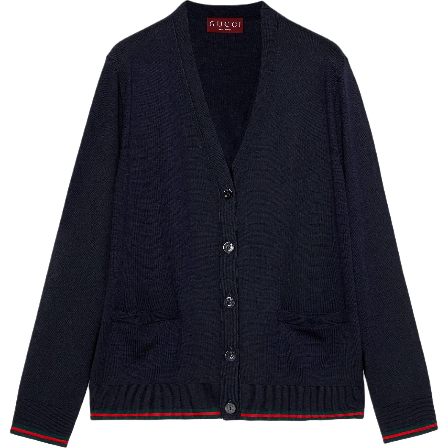 (Women) GUCCI SS25  Solid Color Single-Breasted Knit Cardigan Blue 818588-XKENL-4027 圖 2
