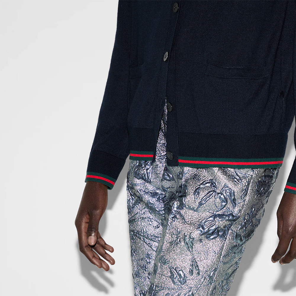 (Women) GUCCI SS25  Solid Color Single-Breasted Knit Cardigan Blue 818588-XKENL-4027 圖 8