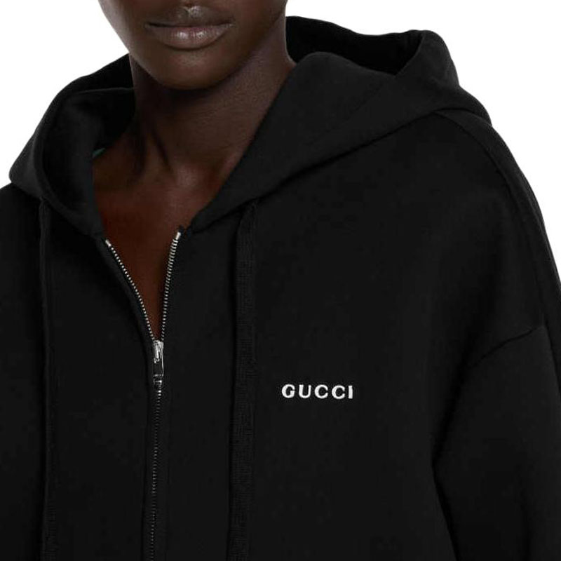 (Women) GUCCI SS25  Solid Color Zip-Up Hoodie. 837975XJHGP 圖 6