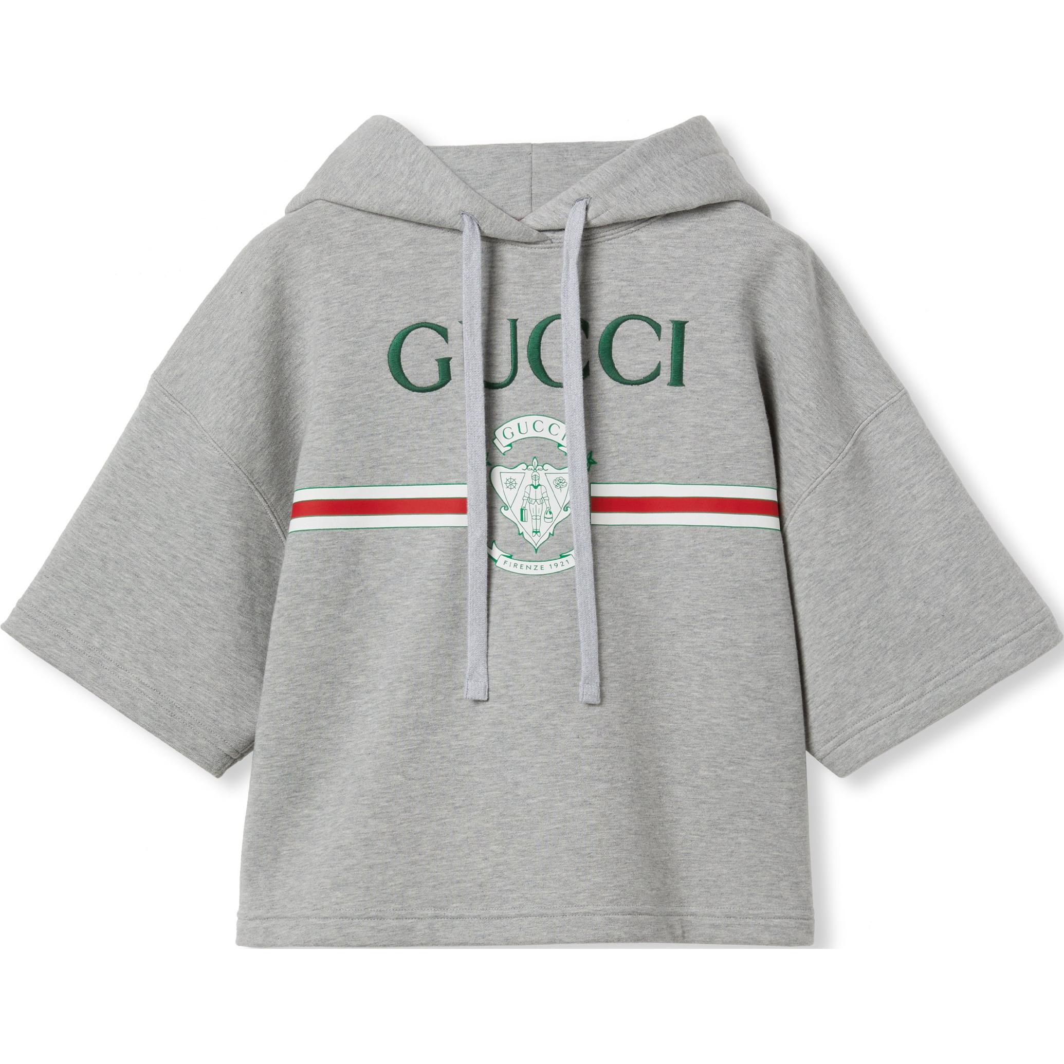 (Women) Gucci SS25 Grey Logo Short Sleeve Sweatshirt 815988-XJG5F-1056