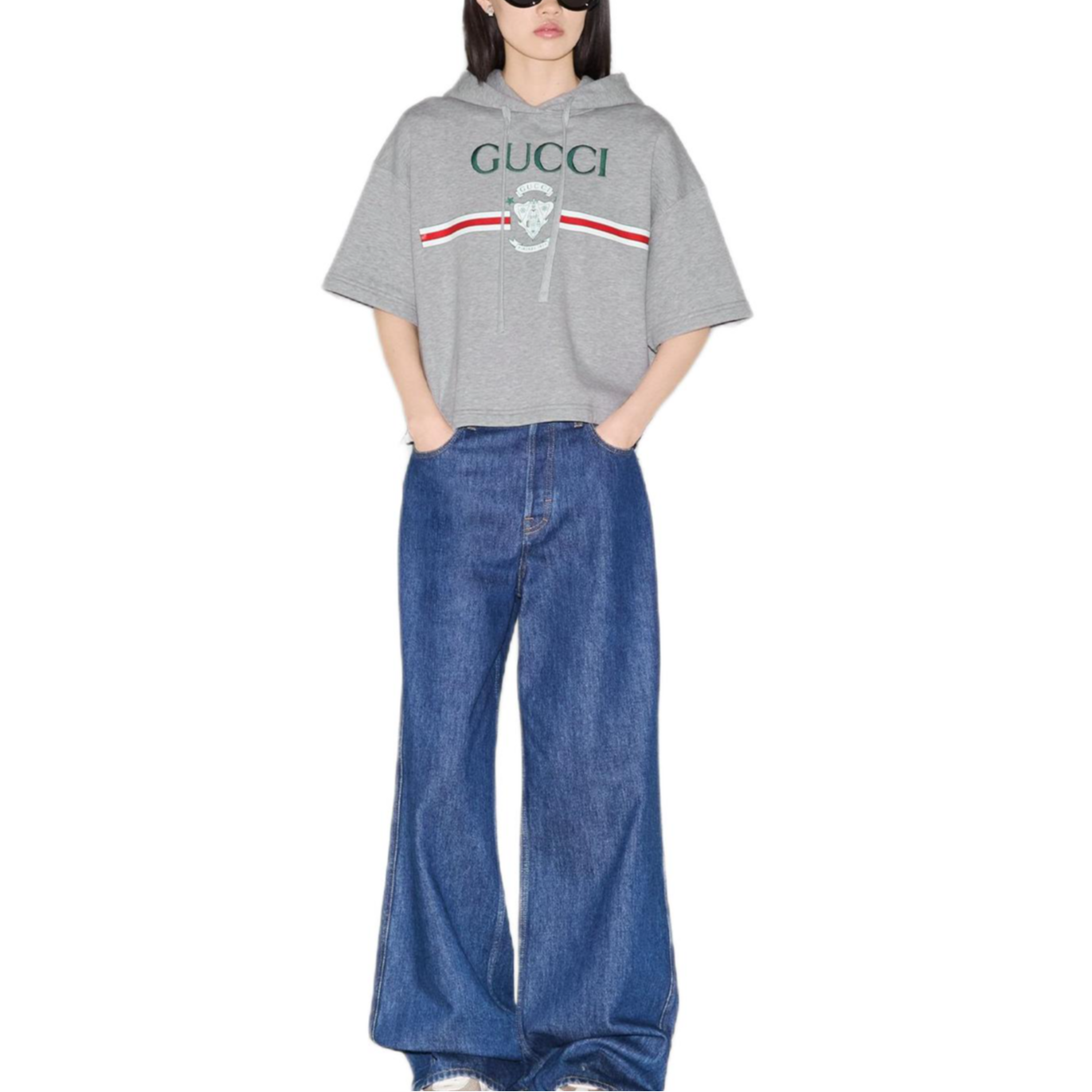 Lookbook (W) 구찌 SS25 그레이 로고 반팔 스웨트셔츠 815988-XJG5F-1056