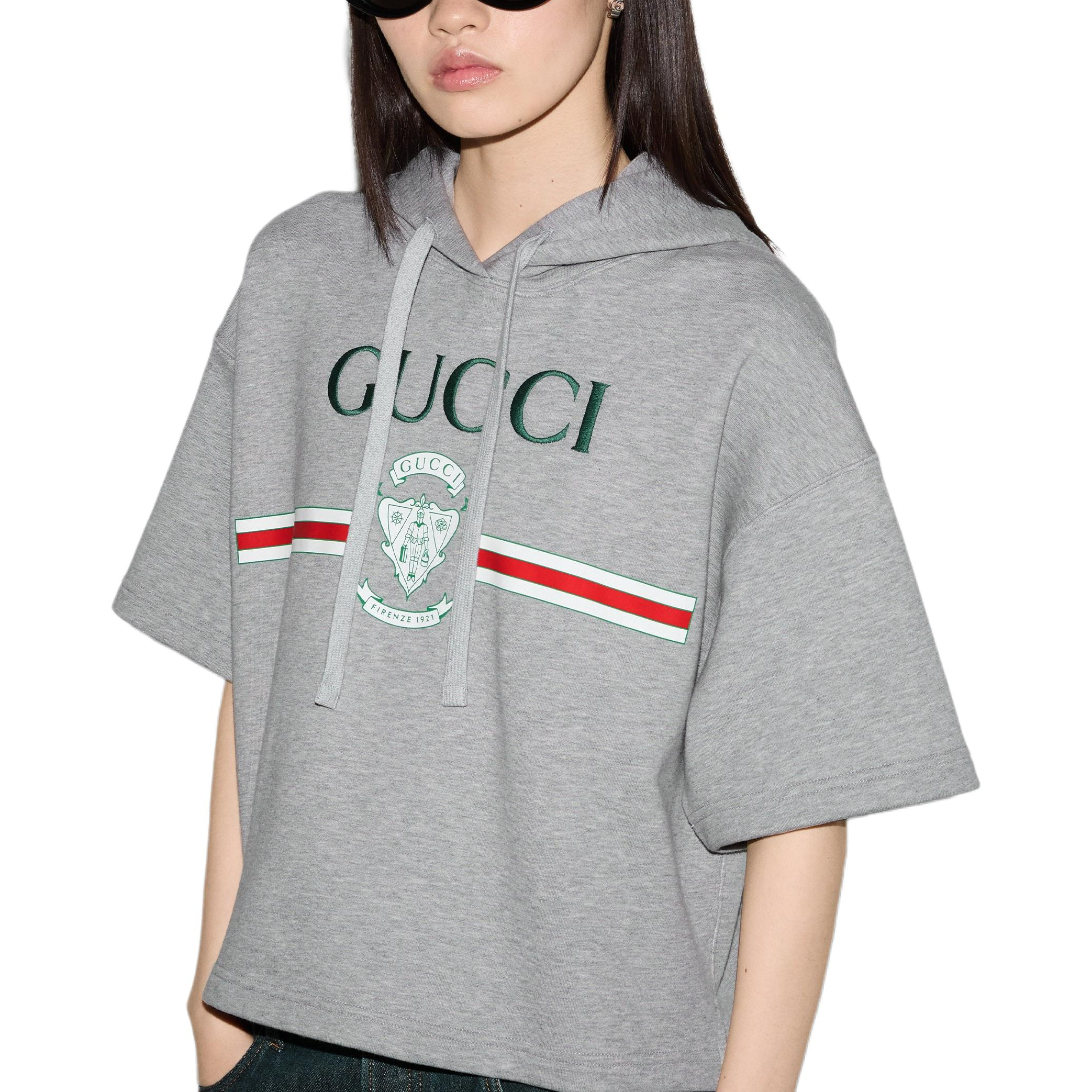 Sizing (W) 구찌 SS25 그레이 로고 반팔 스웨트셔츠 815988-XJG5F-1056