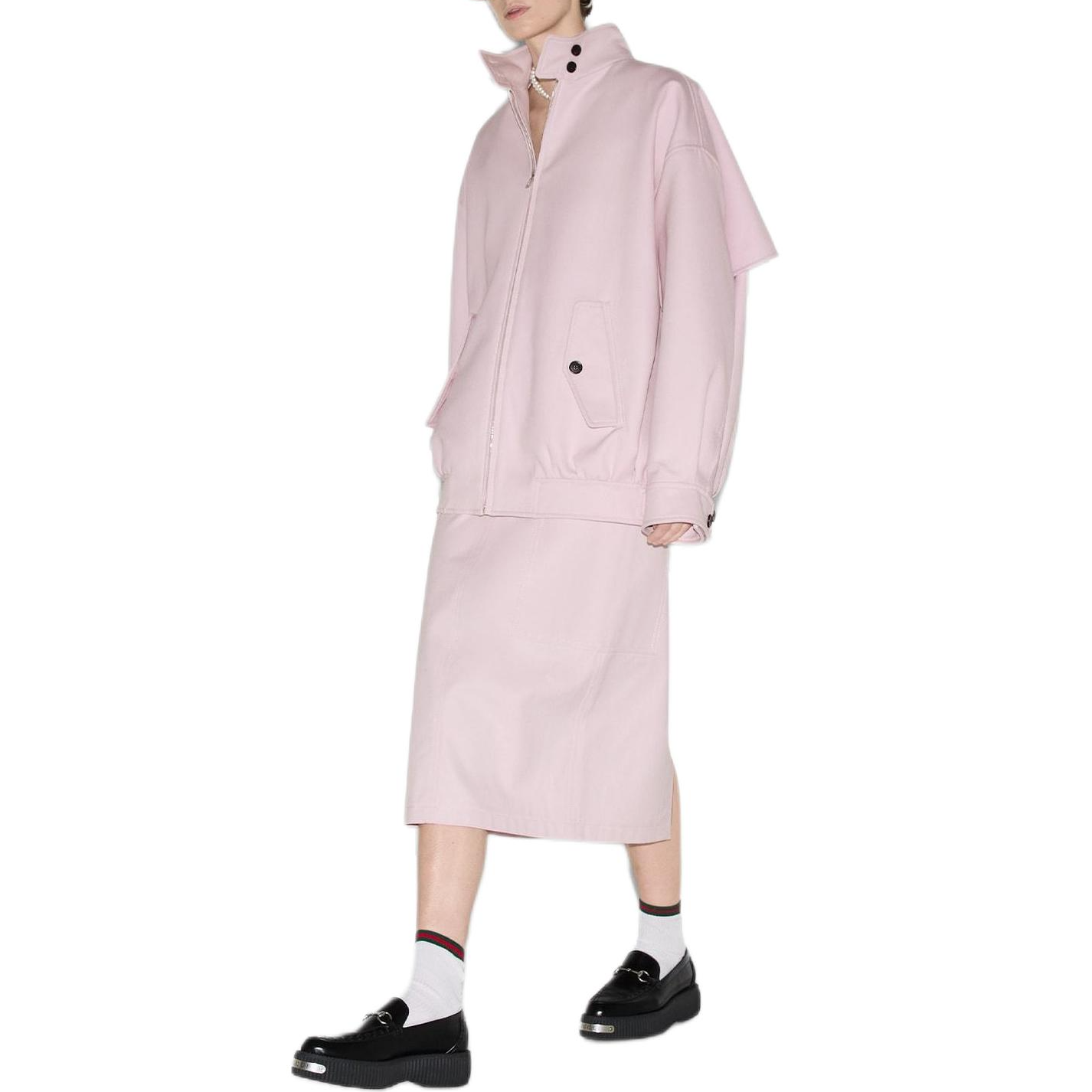 (Women) GUCCI SS25 Solid Color Embroidered Belt Midi Casual Dress Women Light Pink 817067-Z7AHS-5589 圖 5