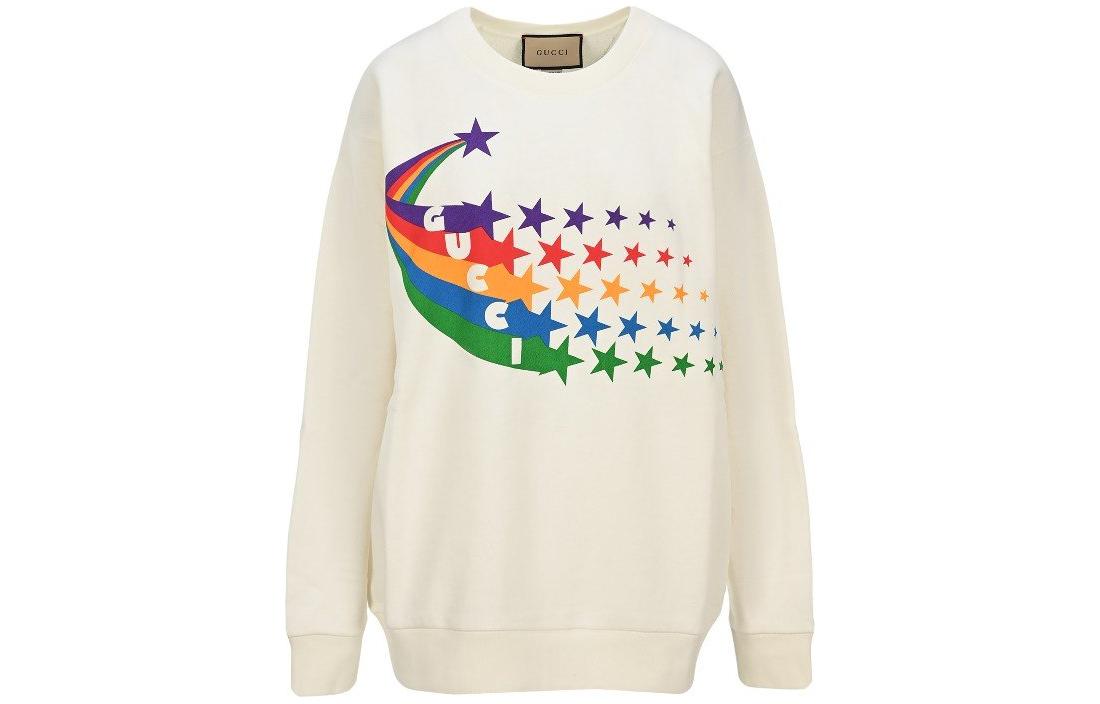 (Women) Gucci Star Letter Print Sweatshirt Off-White 617964-XJDF7-9095