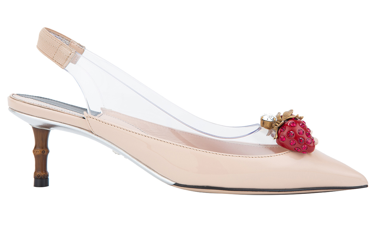 (W) Gucci Strawberry LOGO Fashion High Heels Sports Pink Sandals 圖 2