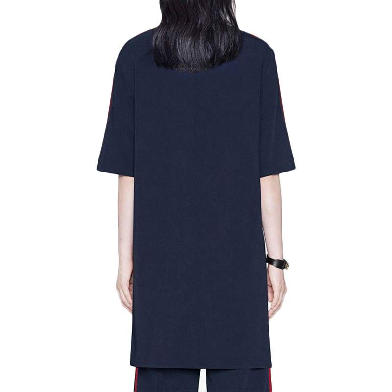 (Women) GUCCI Striped Loose Fit Short Sleeve Dress in Dark Blue 528977-KR01-4755 圖 4