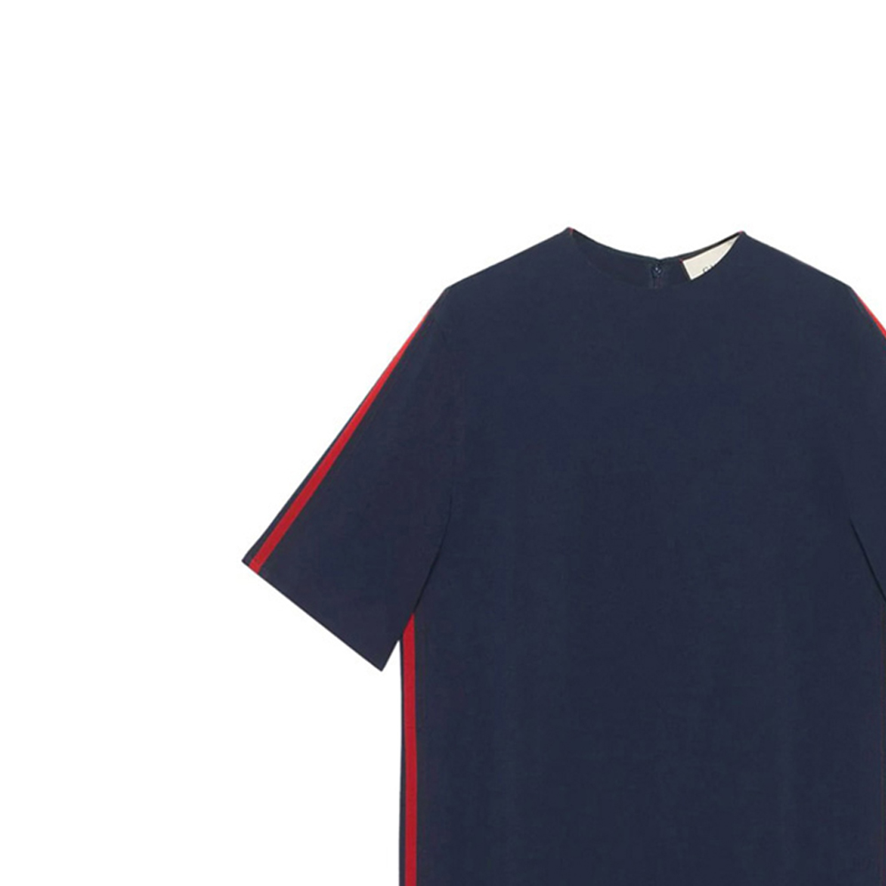 (Women) GUCCI Striped Loose Fit Short Sleeve Dress in Dark Blue 528977-KR01-4755 圖 6