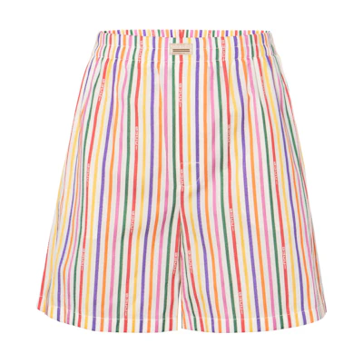(Women) Gucci Striped Print Mid-Rise Denim Shorts Women SS23 755488-ZAMEV-9192
