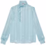 Buy (Women) GUCCI Striped Ruffled Lantern Sleeve Blouse Women’s Light Blue Shirt 747969-ZAML0-4394