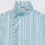 Details for (Women) GUCCI Striped Ruffled Lantern Sleeve Blouse Women’s Light Blue Shirt 747969-ZAML0-4394