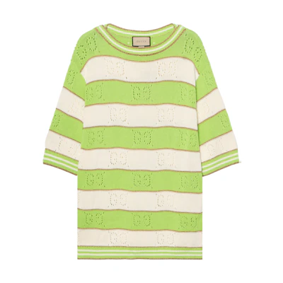 (Women) Gucci Striped Short Sleeve Crop Top 739716-XKC68-3531