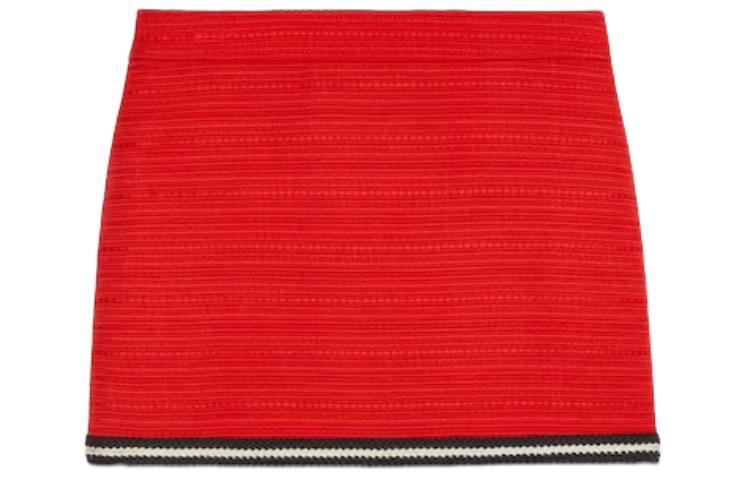 (Women) Gucci Striped Trim Zip Closure Casual Mini Skirt Bright Red 774516-ZAO5D-6349