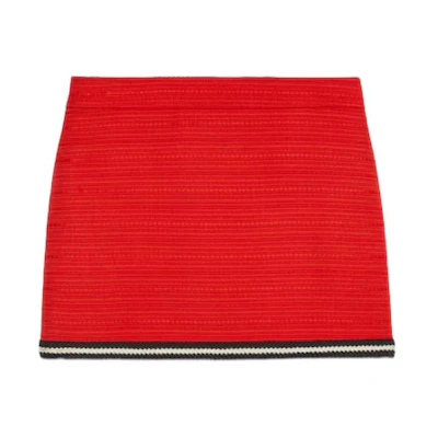 (Women) Gucci Striped Trim Zip Closure Casual Mini Skirt Bright Red 774516-ZAO5D-6349